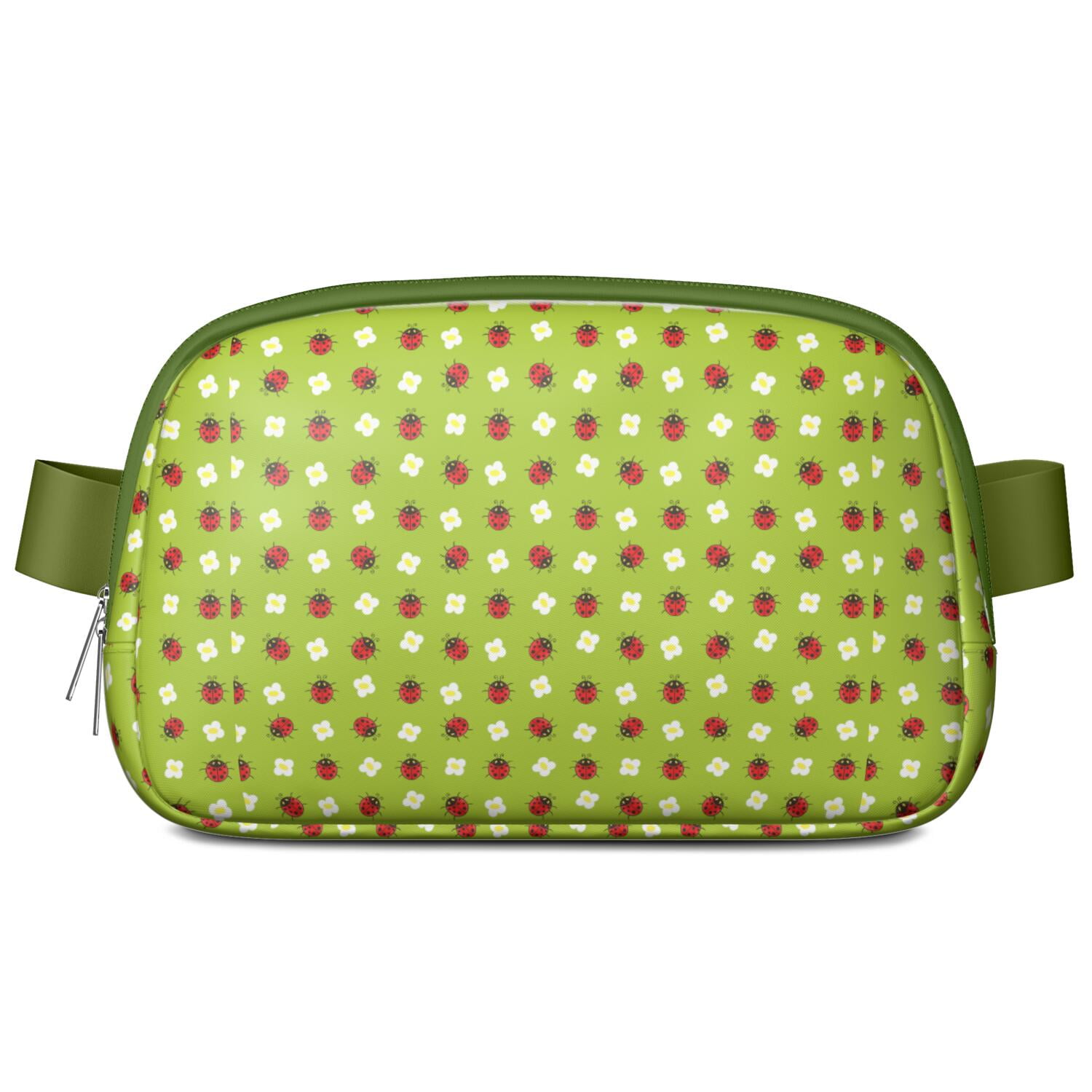 Garden Ladybird Fanny Pack – Cute Cartoon Red Ladybug Waist Bag for Women with Nature Insect Print and Polka Dot Style