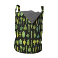 thumbnail image 1 of Garden Laundry Bag, Organic Farming of Vegetable Cheerful Characters Cabbage Beetroot, Basket with Handles Drawstring Closure for Laundromats, 13" x 19", Charcoal Grey and Fern Green, by Ambesonne, 1 of 4