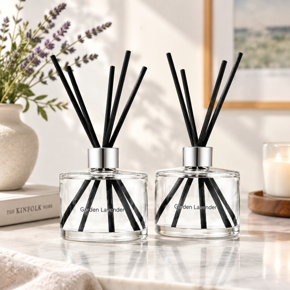 Garden Lavender 6.7Ounce/2Pack Reed Diffuser Set Home Fragrance Scent