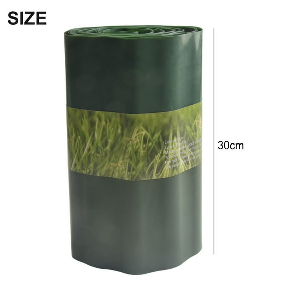 Garden Lawn Edge Border Fence 30/40cm Flexible PP Plastic Landscape Edging Path Separator Decorative Outdoor Border for Flower Beds Pathways Green 9m Length Weather-Resistant Easy Install