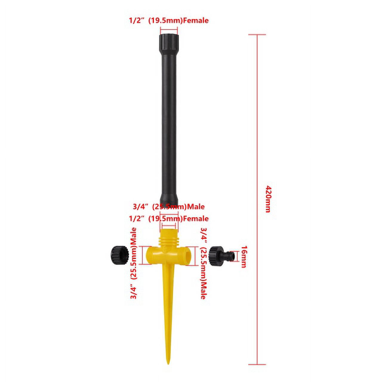 Garden Lawn Rotating Sprinkler 1/2” Male Thread Scattering Nozzle 360 ...