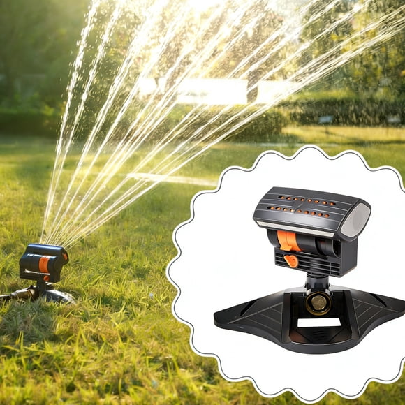 Garden Lawn Sprinkler,Upgraded Adjustable Oscillating Sprinkler,16 Mini Turbine,4 Spray Modes,Wide Area Coverage,Heavy-Duty Triangular Bracket Compatible for Vegetable Plots Flower Beds Yard Watering