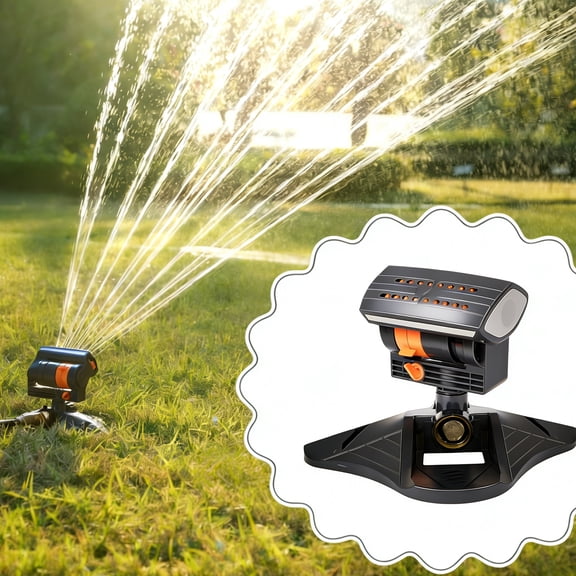 Garden Lawn Sprinkler,Upgraded Adjustable Oscillating Sprinkler,16 Mini Turbine,4 Spray Modes,Wide Area Coverage,Heavy-Duty Triangular Bracket Compatible for Vegetable Plots Flower Beds Yard Watering