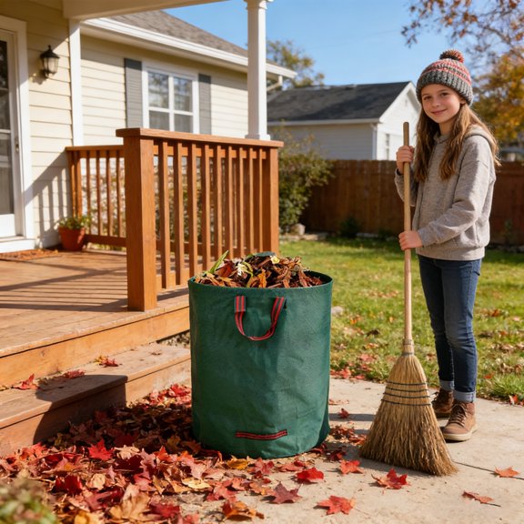 Garden Leaf Bag With 2 Leaf Clips, 13 Gallon (50L) Heavy-Duty Leaf Collector For Outdoor Garden Yard Lawn Cleanup, Durable Reusable Leaf Bag With Handles For Easy Lifting, Random