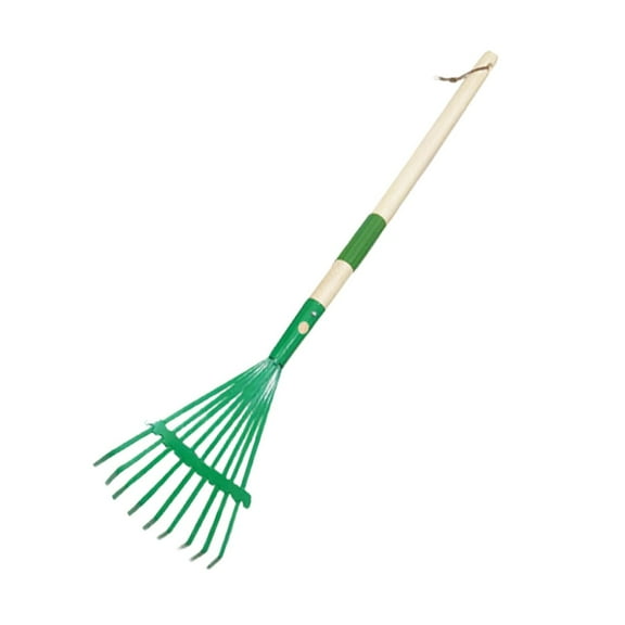 Garden Leaf Rake Set with Sturdy Wooden Handle and 9 Tines for Efficient Yard Cleaning and Agricultural Use