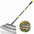 thumbnail image 1 of Garden Leaf Rakes, 6FT Rake for Lawns Heavy Duty 25 Metal Tines 18.5 inch Wide, Adjustable Steel Handle, Rakes for Leaves, Gathering Shrub, Grass, Flower Beds, 1 of 10