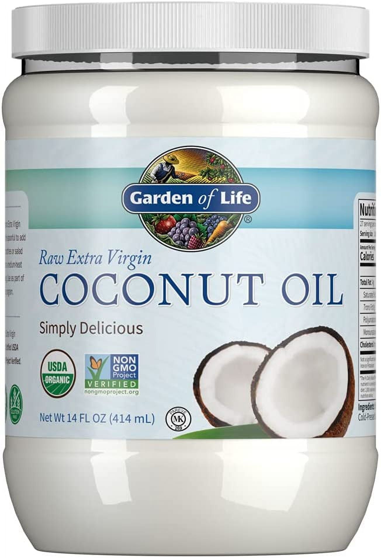 Garden of Life Coconut Oil for Hair, Skin, Cooking Raw Extra Virgin
