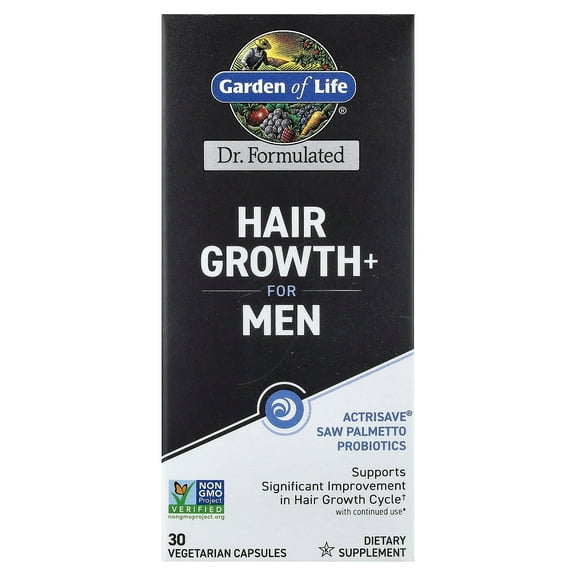Garden of Life Hair Growth+ for Men, 30 Vegetarian Capsules
