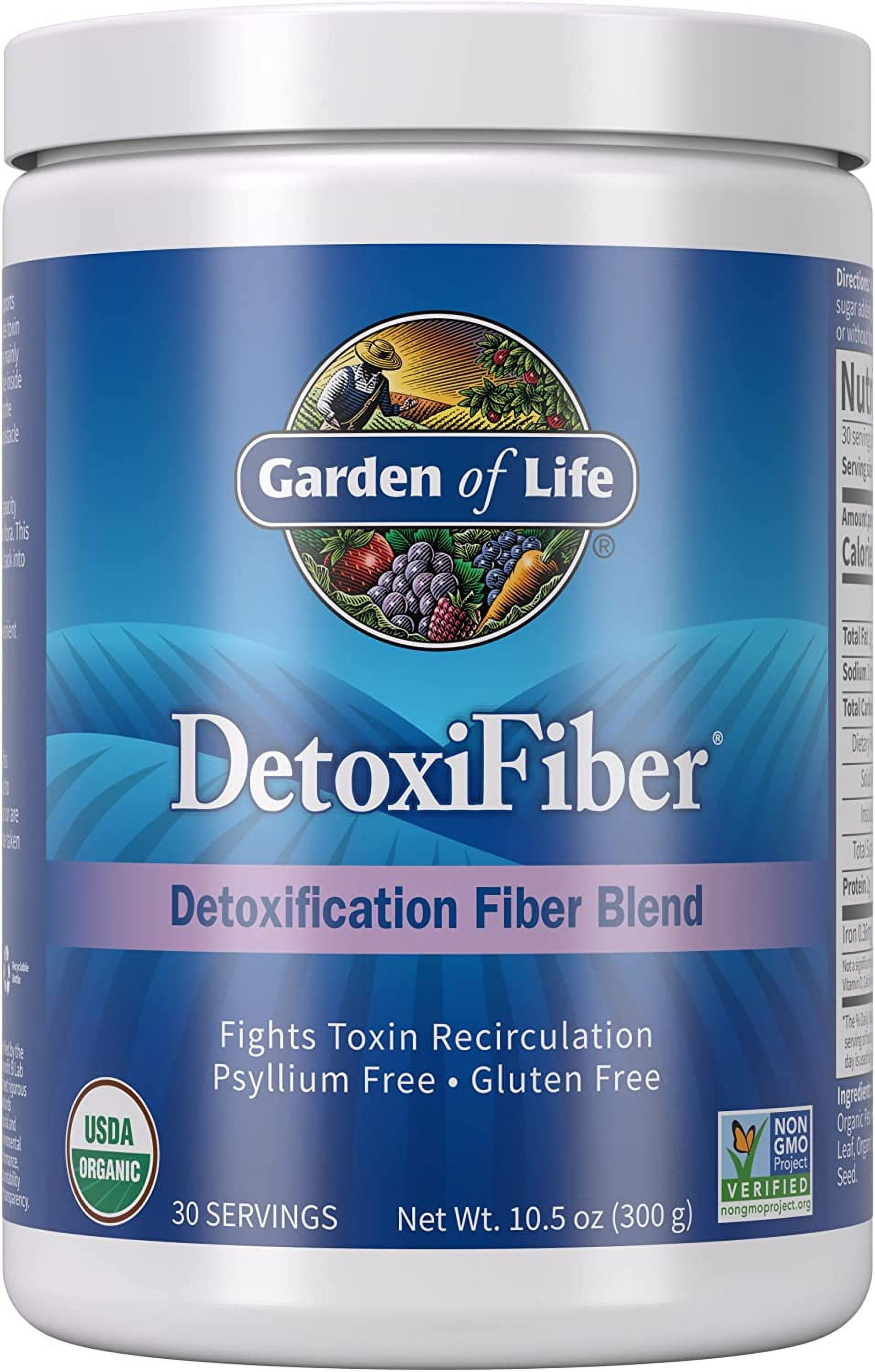 Garden of Life Organic Unflavored Fiber Powder Detox Blend with Chia