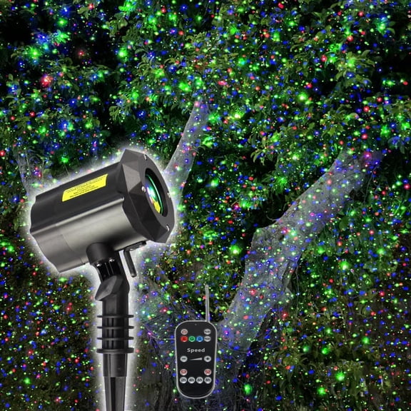 Garden Lights Outdoor Laser Christmas Light Moving Star Projector (Blue Red Green)