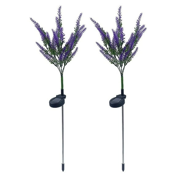 Garden Lights Solar Powered Waterproof, LED Flower Solar Backyard Lights Outdoor 2 Pack, Lavender Lawn Ornaments Yard Decorations Outdoor Decorative for Outside Patio Pathway