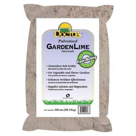 Garden Limestone - 40lb Pulverized Lime - Soil Neutralizer for Acidic Soil - Enhances Fertilizer Uptake - Vegetable & Flower Garden Use - Soil Doctor 50051550