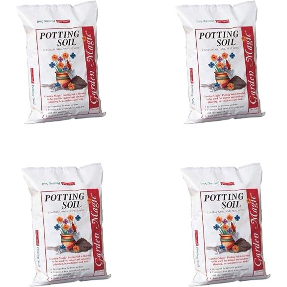 Garden Magic General Purpose Potting Soil Mix, 4 Pack 20 lb Bags, Moisture Retaining Potting Soil for Indoor & Outdoor Containers, Houseplants, Bedding Plants & Transplants