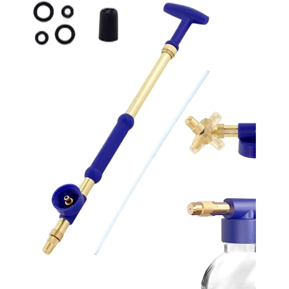 Garden Manual Sprayer, Handheld Push Pull Copper Sprayer Dual Spray Modes, Handheld Garden Pump Sprayer with a Retractable Push-Pull Rod, for General Cleaning, DIY Projects (Single)