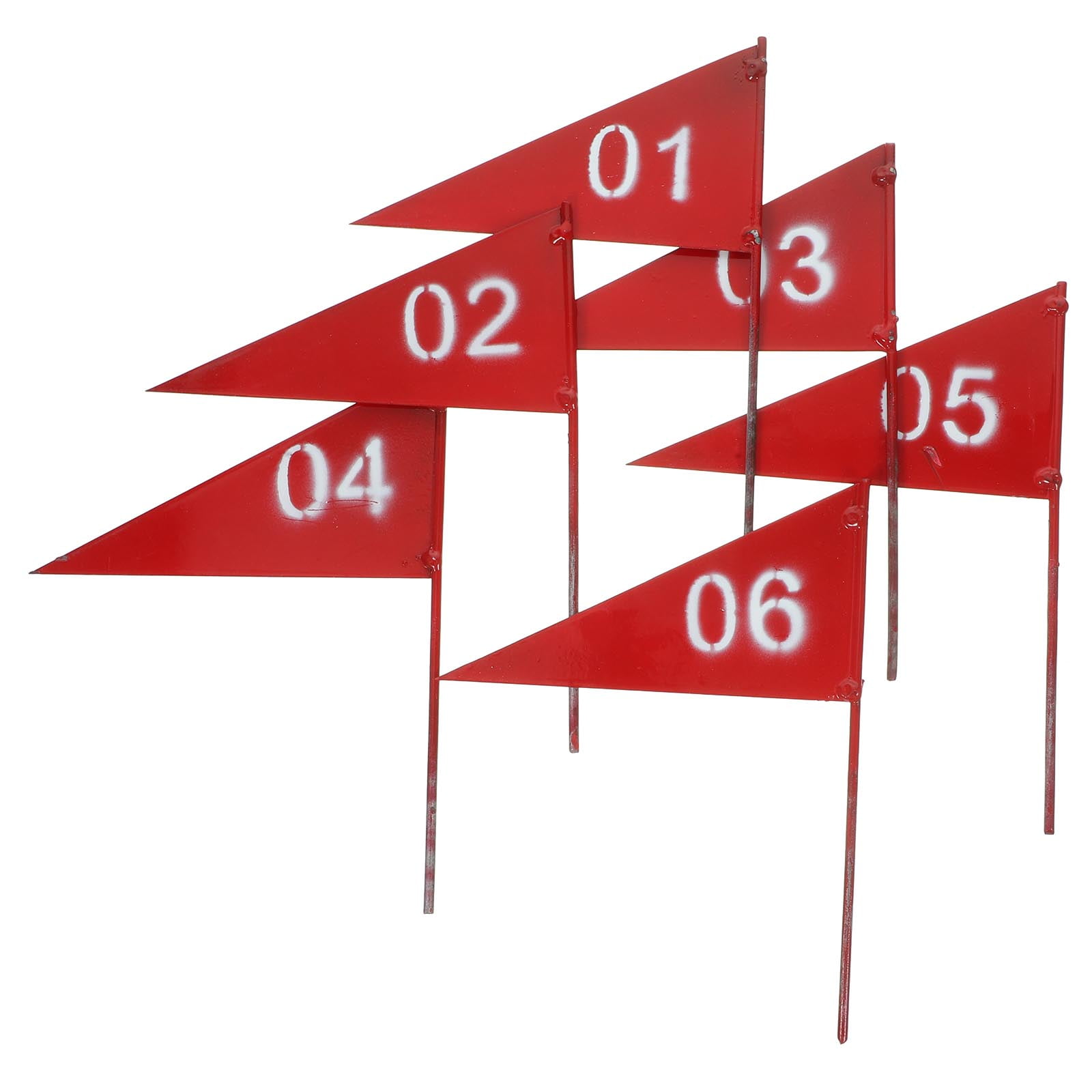 Garden Mark Flag Lawn Sprinkler Irrigation Triangular Small Iron 6pcs