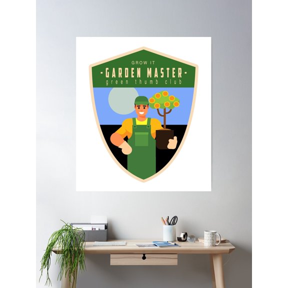 Garden Master Gardening Poster Wall Art, Modern Wall Decor For Living Room Bedroom, 24x36 UNFRAMED