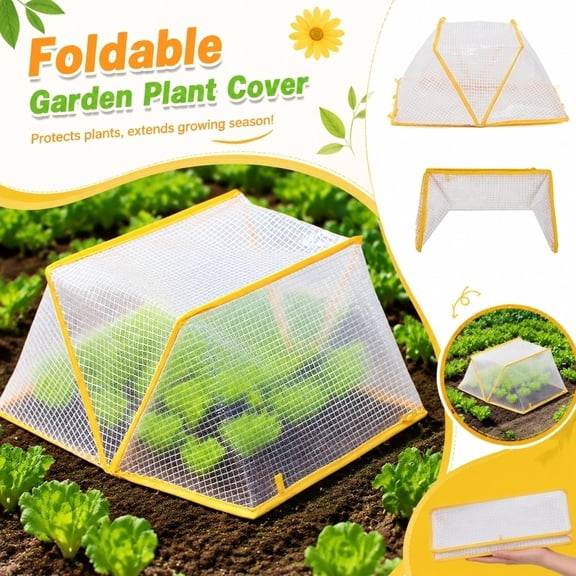 Garden Mesh, Mesh Netting, Garden Netting Mesh, Plant Netting Cover, Stable Pyramid Shaped 32X14X14 Inch Foldable Seedling Cold Proof Cover for Raised Bed and Potted Plant Care