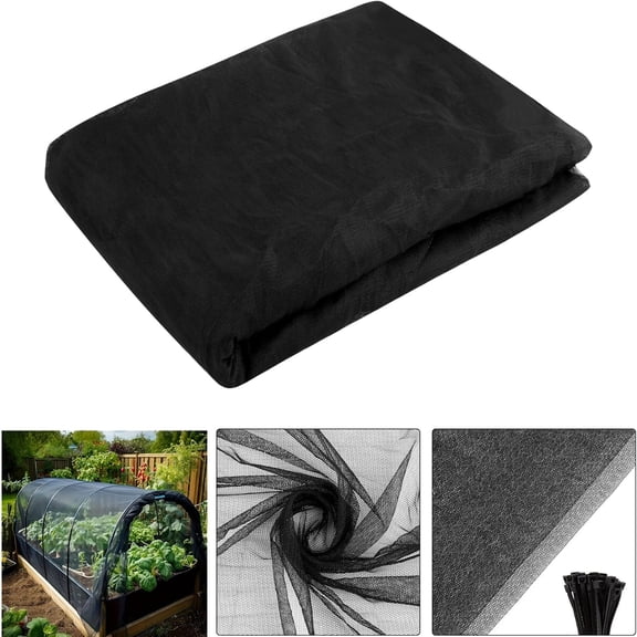 Garden Mesh Netting, 10 x 33 ft Bird Net Barrier, Mosquito Netting Screen for Outdoor Plants Vegetables Patios Balconies Terraces, Black