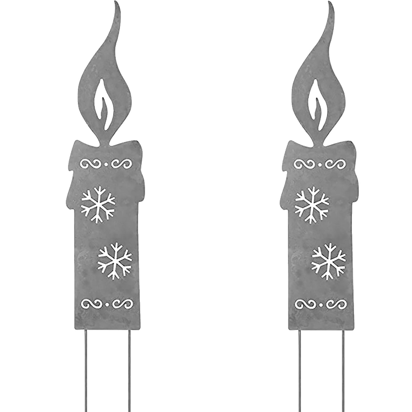 Garden Metal Stakes Garden Stake Rusted Metal Decor Christmas Stakes