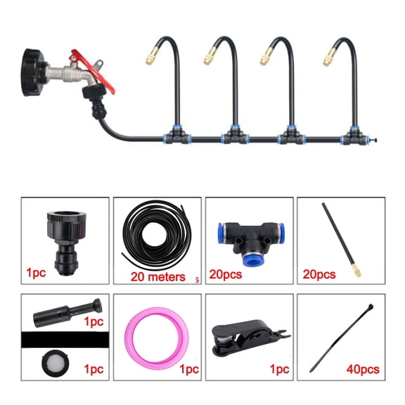 Garden Misting Kit With Adjustable Spray Options For Effective Irrigation
