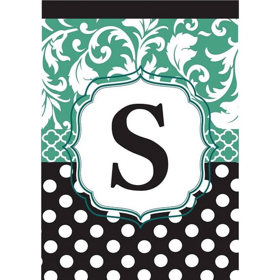 Garden - Monogram black & aqua