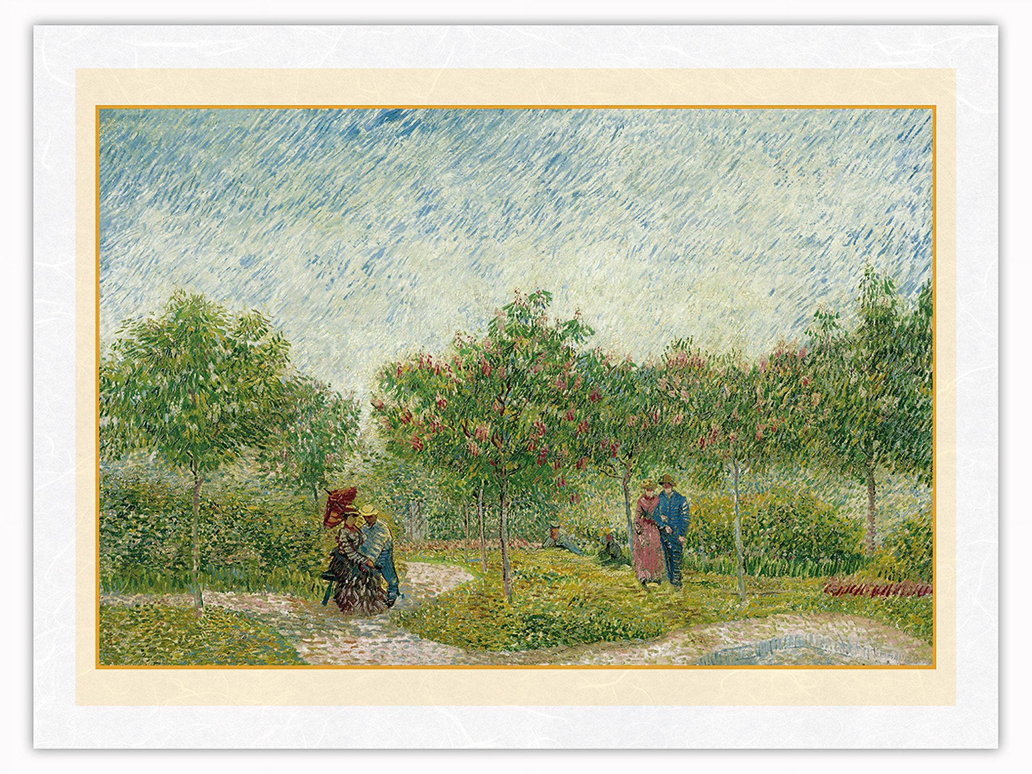 Garden in Montmarte with Lovers - Paris France - From an Original Color ...