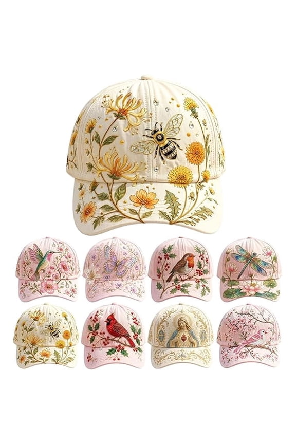 Garden Morning Cap,Adjustable Floral Animal Print Hat,Breathable & Comfortable Fit Hat,Packable Sun Hat for Casual Weekend Outdoor,Adjustable Lightweight Hummingbird Hat (Bee)