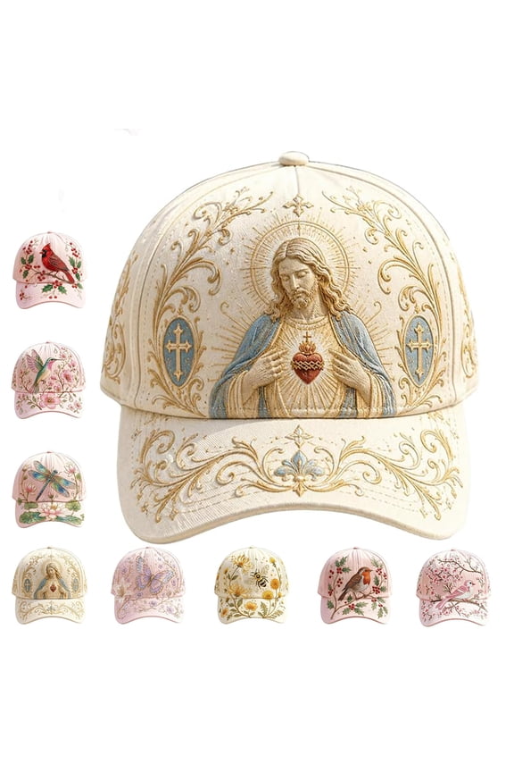 Garden Morning Cap, Bee & Bloom Baseball Hat, Adjustable Cotton Hummingbird Flowers, Lightweight Breathable for Outdoor