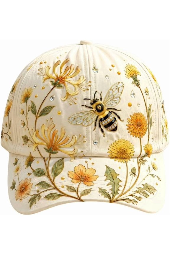 Garden Morning Cap, Pink Floral Bird Embroidered Baseball Cap,Lightweight Breathable,Adjustable Spring Garden Hats for Women