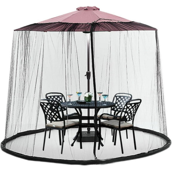 Garden Mosquito Net,Parasol Outdoor Terrace 250-300 cm Adjustable Mosquito Nets with Fillable Base Mosquito Net for Tent Mosquito Net for Garden,Beach,Camping,Black