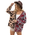 thumbnail image 1 of Garden Naked Leopard Color Block Button Down Sweater Cardigan, 1 of 4