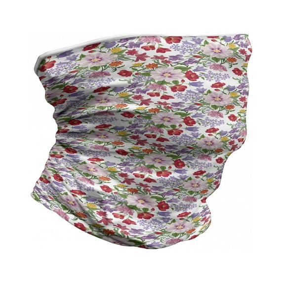 Garden Neck Gaiter, Nostalgic Vintage Flowers, Unisex, Multicolor, by Ambesonne