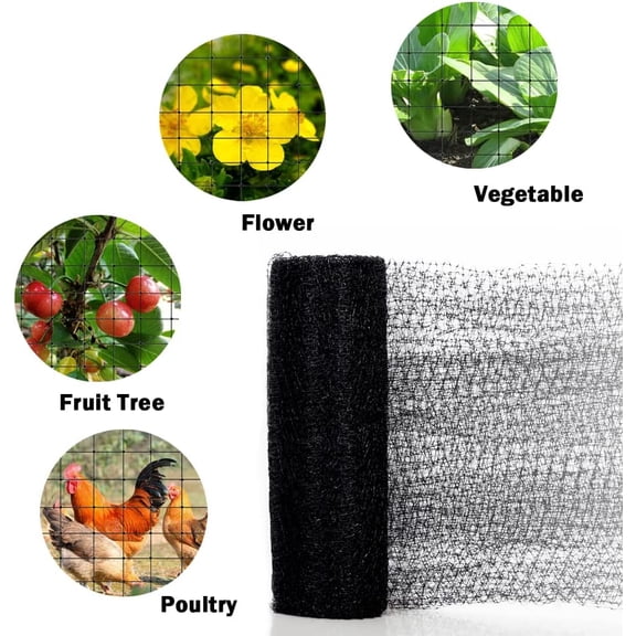 Garden Netting 7.5×100 ft, Bird & Wildlife Protection Mesh for Fruit Trees, Strawberry & Blueberry Bushes, Prevents Damage from Birds, Deer & Squirrels