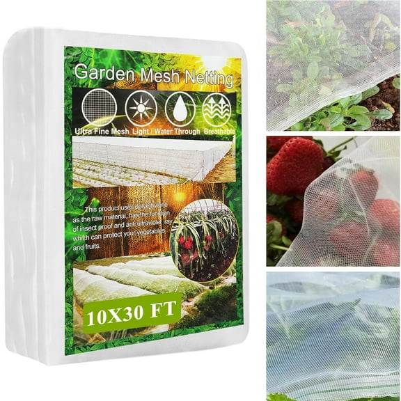 Garden Netting, Durable Ultra Fine Garden Netting, Garden Plant Cover Row Cover Makes Plants, Vegetables, Fruits, and Flowers Grow Better 9.8*30FT