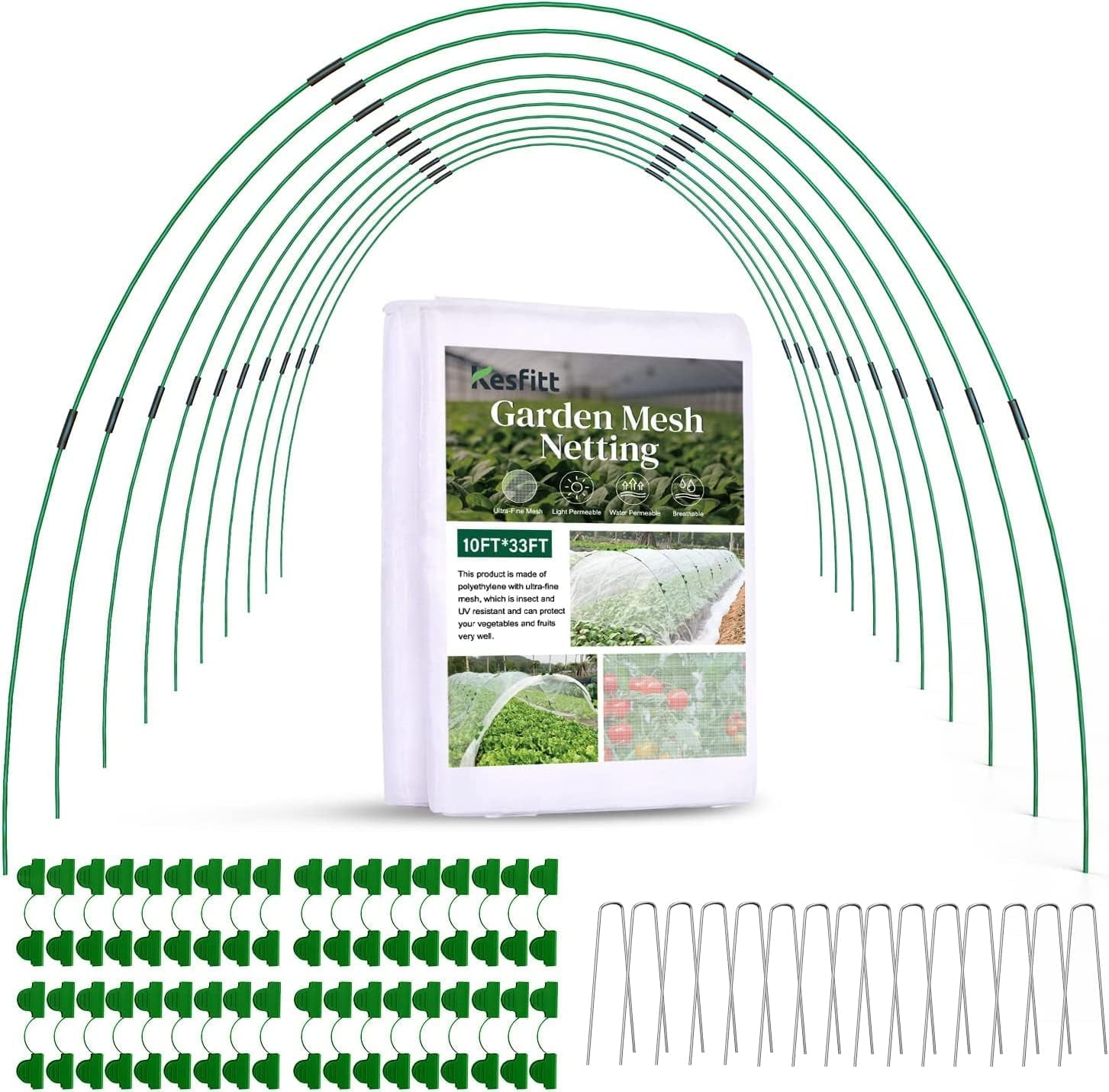 Garden Netting Kit,10x33FT Ultra Fine Mesh Bird Netting for Garden