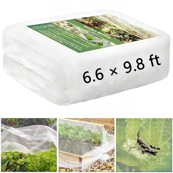 Garden Netting Pest Barrier, 10 x 6.6 FT Insect Netting for Garden Raised Beds, Garden Mesh Netting Bug Netting Row Cover for Vegetables, Fruit Trees, Blueberry Bushes