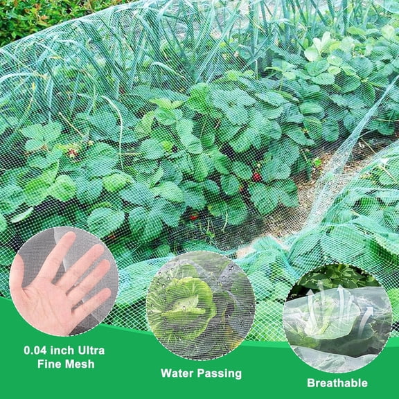 Garden Netting Pest Barrier: 16.5x6.7FT Fine Bug Netting for Garden Protection Row Cover Raised Bed Screen Mesh Greenhouse Mosquito Net, Protecting Tree Plants Vegetable Flowers Fruits