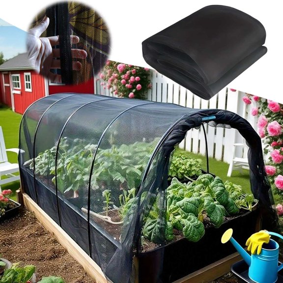 Garden Netting Pest Barrier Black Polyester Mesh Cover Protective Fine Bug Netting Greenhouse Mosquito Net for Patio Camping and Outdoor