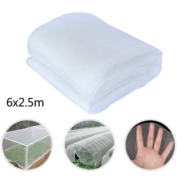 Garden Netting Pest Barrier Mesh, 6x2.5m Protective Cover for Vegetables Fruits Flowers Plants, Insect Bird Deer Proof Greenhouse Row Cover Shade Cloth, Easy Install Reusable Fabric