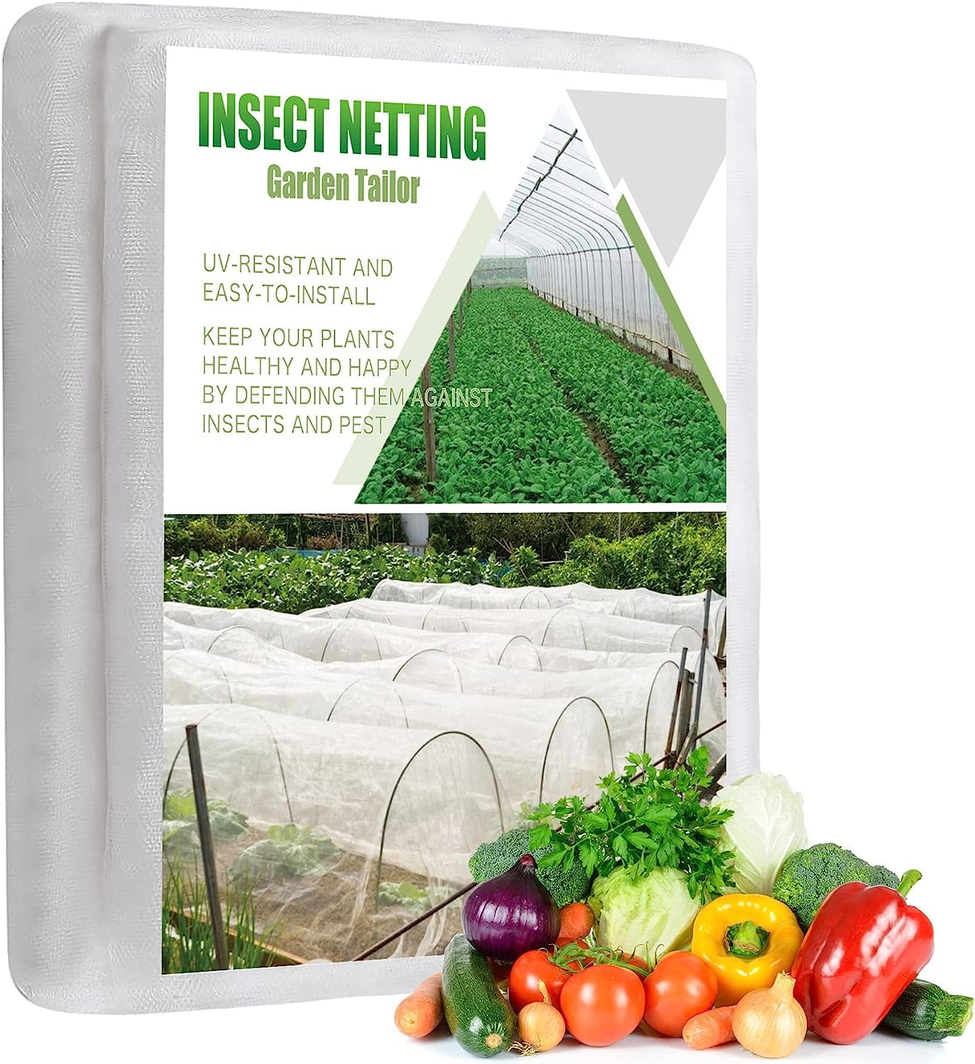 Garden Netting Pest Barrier: Ultra Fine 15'x15' Bug Netting for Garden Protection Row Cover Raised Bed Screen Mesh Greenhouse Mosquito Net, Protecting Tree Plants Vegetable Flowers Fruits