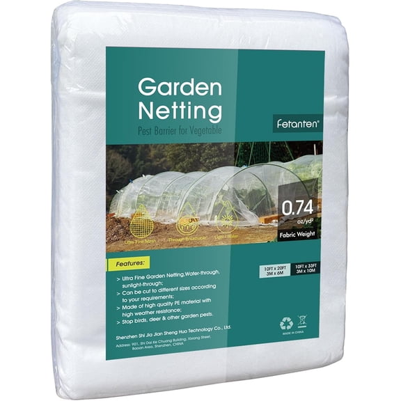 Garden Netting, Plant Covers 10x33Ft Net Ultra Fine Mesh Protection Netting for Vegetable Plants Fruits Flowers Crops Greenhouse Row Cover Raised Bed Barrier Screen Protection Net Cover