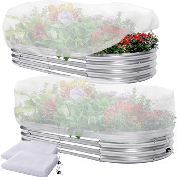 Garden Netting for Raised Beds 1 Pack, Raised Garden Bed Plant Netting Cover Mesh for Garden Protection, Rectangular Bird Netting Pest Barrier Screen Insect Net for Vegetables Fruits, 5x2.3ft, White