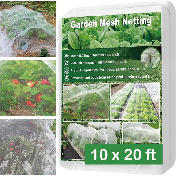 Bird Netting Garden Netting for Raised Beds 10 x 20ft Plant Netting for Gardeng Fruit Tree Netting Protective Circles for Vegetables Fruits Flowers Trees Crops to Grow Better,