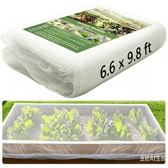 Garden Netting Ultra Fine 6.6x9.8Ft, Plant Covers, Barrier Mesh for Plant Vegetables Fruit Flower Tree, Row Cover Raised Bed Protection Net, Bird Screen (04 White)