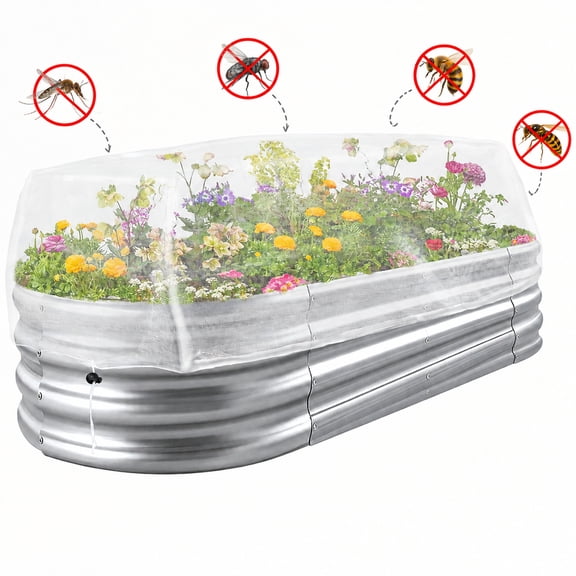 Garden Netting for Raised Beds, Breathable Mesh Bird & Small Animal Barrier, UV-Protected Net for Vegetables & Flowers, 17.72x27.56x59.05 in