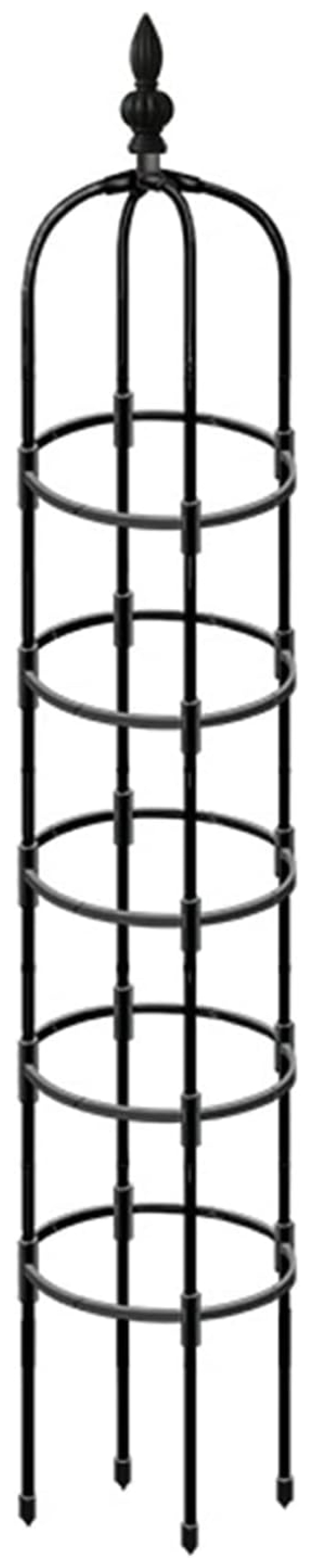 Iron Garden Trellis Obelisk 29.5x6 Inch - Plant Support For Climbing Tomatoes, Roses, Flowers, Vegetables