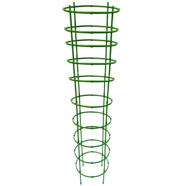 Garden Obelisk Trellis for Climbing Plants, GreenMetal Rustproof Plant Support, Tower Potted Cages for Flowers Fruits Vegetable Vines Indoor & Outdoor,7 inch Tall, Green