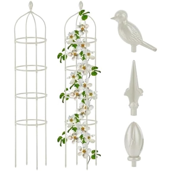 Garden Obelisk Trellis for Climbing Plants Outdoor 6 Ft Rose Bush Round Trellis for Pots Rustproof Metal Plant Flower Trellises for Clematis Vine Jasmine Support Outdoor Indoor
