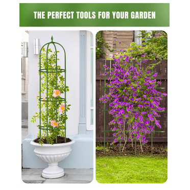 Garden Obelisk Trellis,Coated Metal Tower Trellis Stand for Climbing Plants