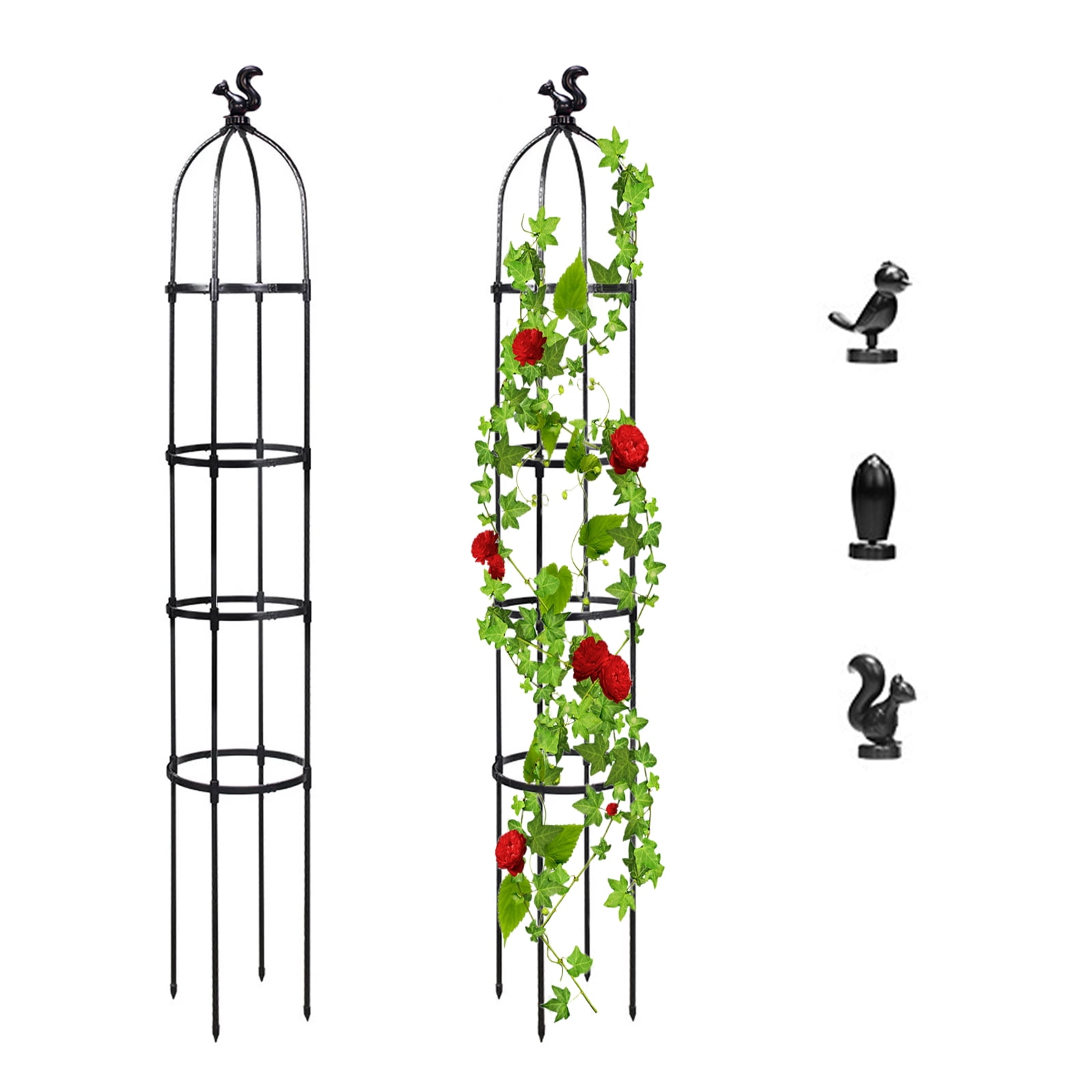 Garden Obelisk Trellis For Climbing Plants Outdoor Rose Bush Round Trellis For Pots Rustproof